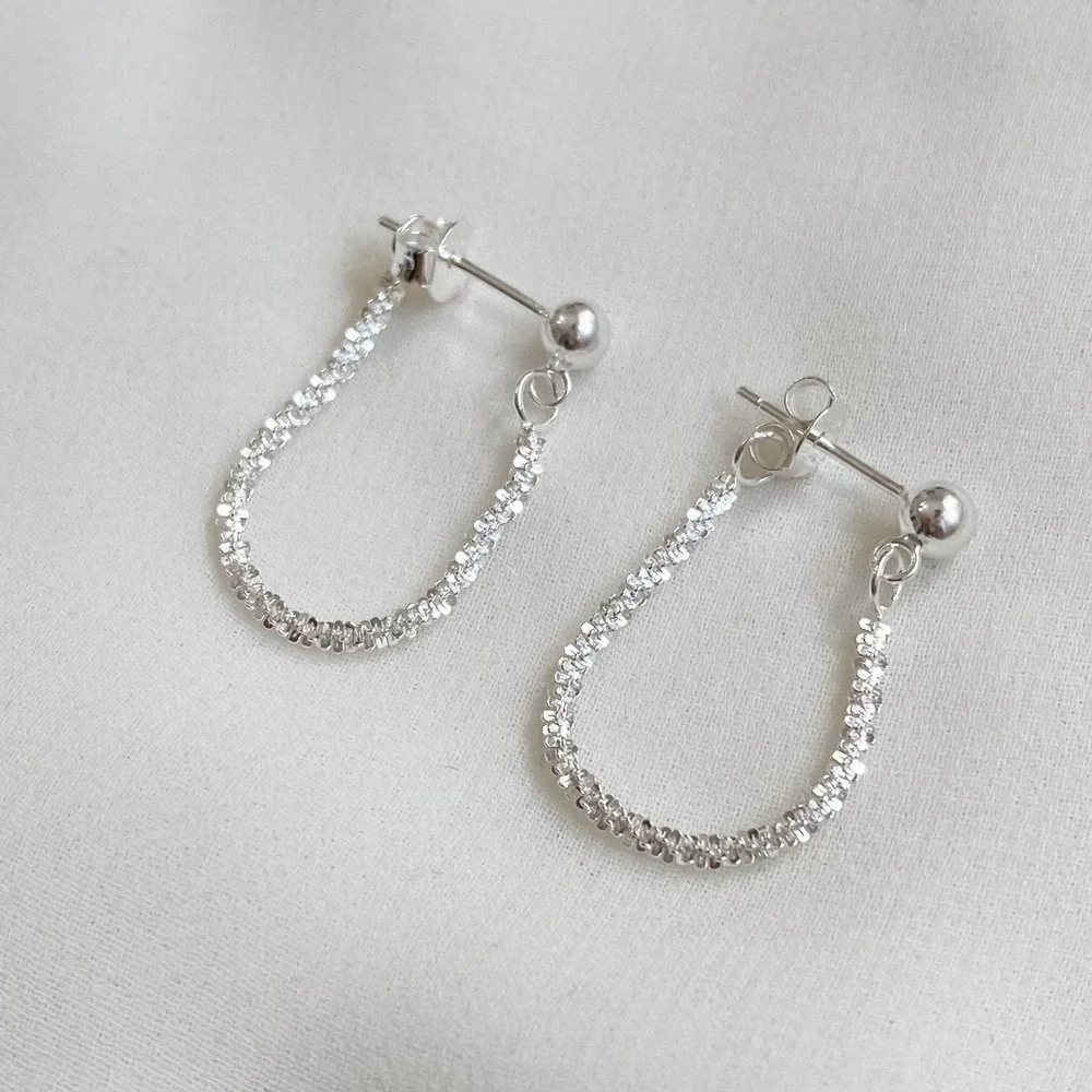 Sterling Front Back Chain Earrings S925